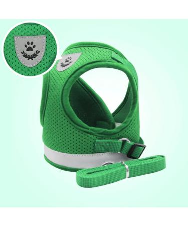 Meioro Soft Padded Dog Harness with Leash - Adjustable Reflective Vest for Small & Medium Dogs - Black & Green (Size L: 41-46cm) - Buy Online on GoSupps.com