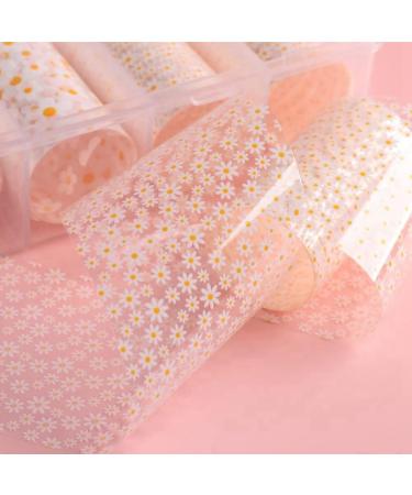dinio 10 Rolls White Flower Nail Transfer Foils Nail Decals for Nail Art Spring Summer Floral Theme Nail Foil Transfer - Buy Online on GoSupps.com