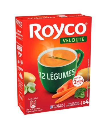 G n rique ROYCO - Creamy 12 Vegetable Soup in individual 49g sachets - Instant preparation for a tasty and nutritious soup. - Pack of 4 - Sold in Packs