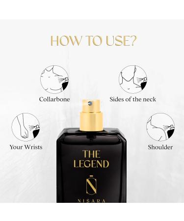 Nisara The Legend Perfume For Men - 50 ml | Long Lasting Eau De Parfum | Premium Perfume | Fresh Spicy Fragrance | With Bergamot Pink Pepper Lavender Leather Vetiver & Amber | EDP Scent for men - Buy Online on GoSupps.com