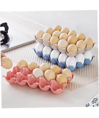 Angoily 12 Egg Tray Egg Case Holder Chicken Egg Dispenser Refrigerator Egg Holder White Ceramics Food Glass - Buy Online on GoSupps.com