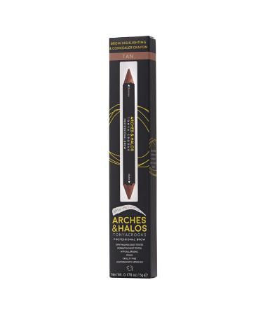 Arches & Halos Brow Highlighter and Concealer Crayon - Enhance  Conceal and Highlight the Brow Arch - Dual Ended Crayon with Rich Color - Vegan and Cruelty Free Makeup - 0.176 fl oz  Tan