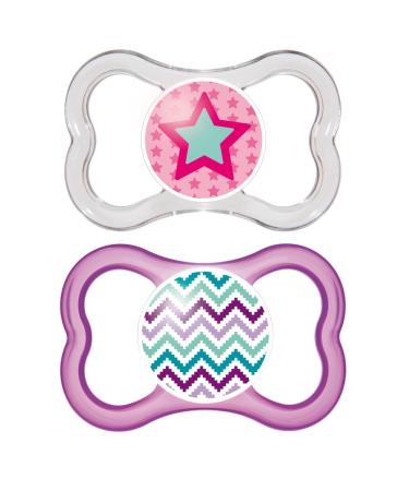 MAM Air Silicone 6-16 months star + diamonds pink/purple
