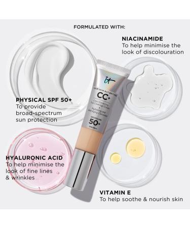 IT Cosmetics CC+ Cream 32ml with SPF 50 - Full-Coverage Foundation, Concealer, and Moisturizer Set - Buy Online on GoSupps.com