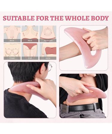 Resin Gua Sha Massage Tool with Handle - Large Pink Guasha Scraping Tool for Back, Neck, Face, and Leg Massage - Lymphatic Drainage and Cellulite Removal - Pack of 1 - Buy Online on GoSupps.com