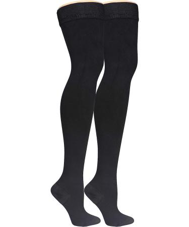 Truform Men's Dress Compression Socks 20-30 mmHg - Black, Small, Over-the-Knee Length - Buy Online on GoSupps.com
