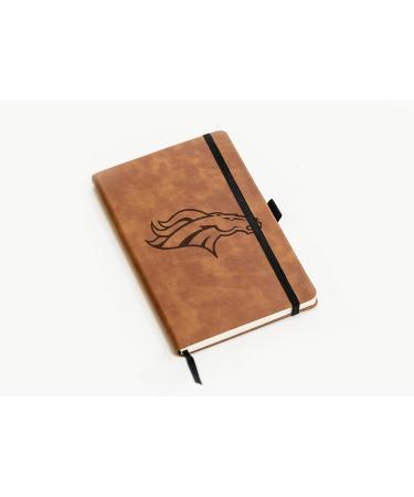 Rico Industries NFL Denver Broncos Brown Laser Engraved Small Notepad Jounral/Notepad 8.25" x 5.25"- Office Accessory - Buy Online on GoSupps.com