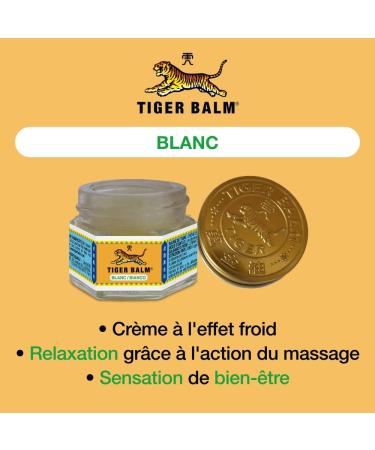 Tiger Balm - BAUME DU TIGRE Blanc - Baume effet froid - Parfum menthol - Pour sportifs apr s l'effort ou en massage de la poitrine ou des tempes. En massage pour se relaxer - 19 g 9.5 g (Lot de 2) 2 - Buy Online on GoSupps.com