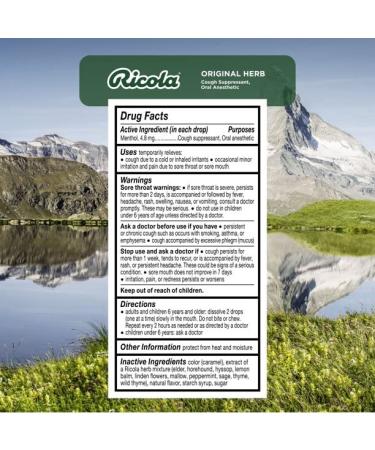 Ricola Sugar Free Throat Drops Original Swiss Herb - 19 ct (Pack of 2) - Buy Online on GoSupps.com