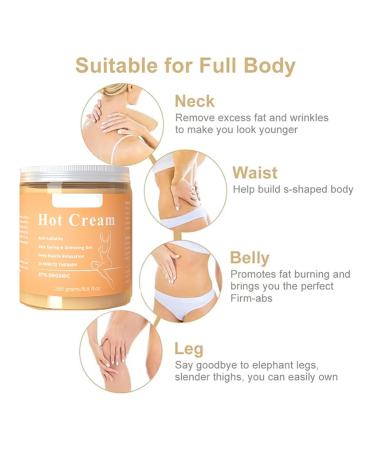 Hot Cream Cellulite & Fat Burner - Slimming Body Cream for Weight Loss | Anti-Cellulite Treatment 250g/8.8oz - Buy Online on GoSupps.com