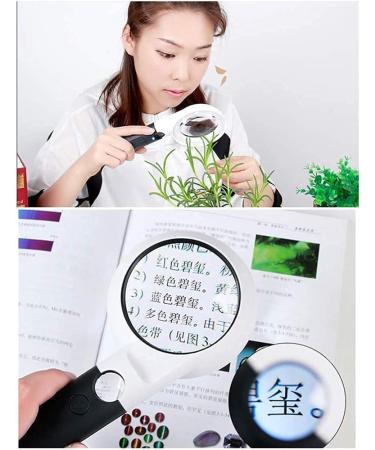 Magnifying Glass 5X 20X Handheld Illumination Magnifier with 11 LED Light HD Lens Magnifier - Buy Online on GoSupps.com