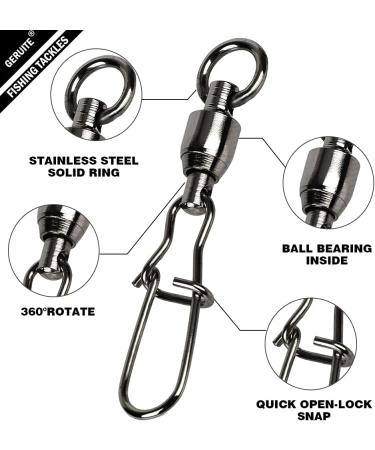 GERUITE Duo Lock Snap Fishing Swivels Ball Bearing 55lb Size 2+2, 20 Pack - Saltwater & Freshwater Fishing Tackle - Buy Online on GoSupps.com