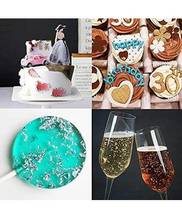 50mg 24K Edible Gold Flakes for Cake Decorating & Food | Cooking, Dark Chocolate, Candy, Lip Gloss | Edible Gold Numbers - Buy Online on GoSupps.com