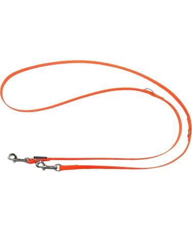 Biothane Dog Leash for Small & Large Dogs | Adjustable 2m to 5m | Durable 16mm Orange with Silver Hook - Buy Online on GoSupps.com