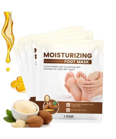 Masque Pieds Tr s Secs et Ab m s Masque Exfoliant pour les Pied Soin au Beurre de Karit Huile de Jojoba et Vitamine E Soin des pieds et des peaux mortes Foot Mask (4PC)