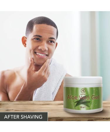 Aloe Vera Gel 500ml - Moisturizing Soothing Skin Gel for Face Hair & Body - Cooling Aloe Gel for All Skin Types - Perfect for Dry Skin & Shaving - Buy Online on GoSupps.com