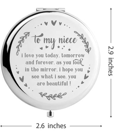 Engraved Cute Niece Makeup Mirror - Perfect Gift for Christmas, Birthday, or Graduation - Buy Online on GoSupps.com