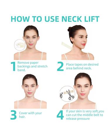 FHH Neck Lift Tape 20PCS Instant Neck and Face Lift for Women Lifting Saggy Skin Suitable for All Skin Types(4pcs Bands 20pcs Patches) - Buy Online on GoSupps.com