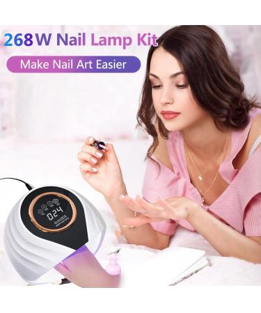 UV LED Nail Lamp 268W Fast Dryer Nail Curing Light with 66 LEDs Auto Sensor Portable Handle Nail Dryer 5 Timer Setting Larger Space - Buy Online on GoSupps.com