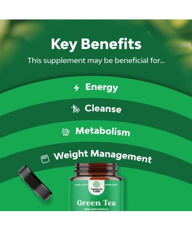 Pure Green Tea Extract Capsules for Weight Loss and Metabolism Boost - Natural Detox Cleanse for Fast Results - Men and Women - Buy Online on GoSupps.com