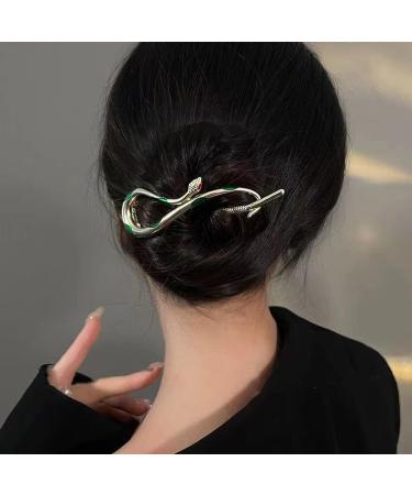 Set of 2 Realistic Snake Hair Clips - Gold and Silver Hair Accessories - Buy Online on GoSupps.com