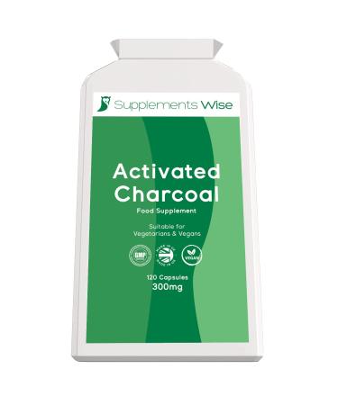 Activated Charcoal Capsules - 120 x 300mg - Charcoal Tablets for Flatulence and Trapped Wind - Pure Active Charcoal Powder - Activated Charcoal Tablets from Coconut