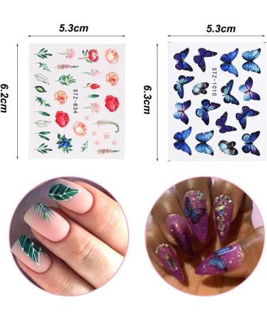 Rosymormor 78 Sheets Nail Stickers Water Transfer DIY Nail Decals Butterfly Flowers Colorful Transfer Watermark Nail Art Stickers for Nails Toenails Design Nail Tips Decor Halloween Christmas - Buy Online on GoSupps.com
