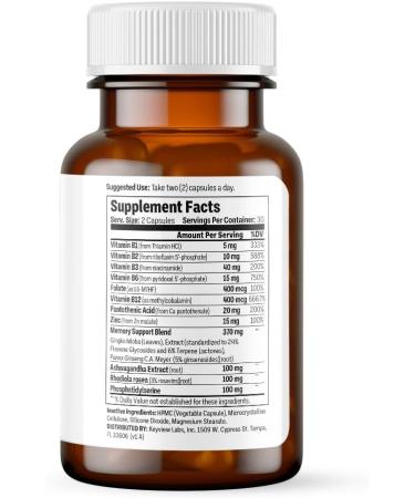 Procera Advanced Brain - Fast Acting - Ingredients Supported by 100+ Studies - Improve Memory, Recall - Concentration - Clears Fog - Mental Clarity - Slows Cognitive Decline - 60 Count - Buy Online on GoSupps.com