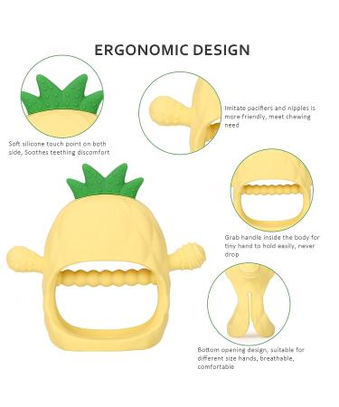 Socub Silicone Baby Teething Toy | BPA-Free Mitten Teether for Infants 12 Months+ | Soothes Sore Gums, Promotes Sucking Needs | Yellow - Buy Online on GoSupps.com