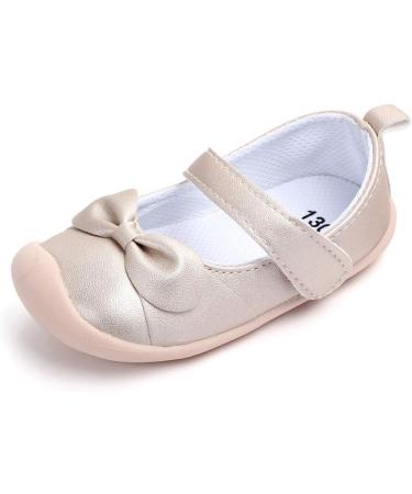 LACOFIA Baby Girls Mary Jane Flats | Infant Anti-Slip First Walking Shoes | Size 5.5 UK Child | Gold - Buy Online on GoSupps.com