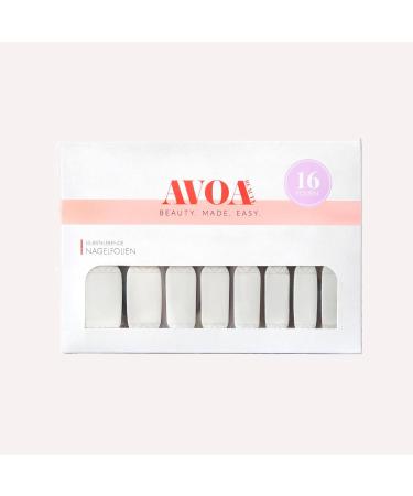 Avoa Beauty Nail Film - White Queen | 16 Self-Adhesive Long-Lasting Nail Wraps | White & Transparent Lines Nail Art Design | International Shipping - Buy Online on GoSupps.com