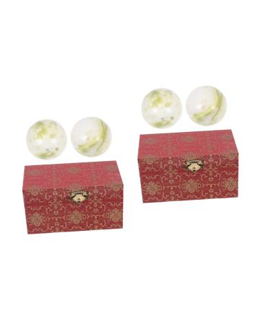 Beaupretty 2 sentences gymnastics ball hand exercise handle reinforcement Chinese medicine balls polished meditation balls handballs massage balls for the hands foot lantian jade leisure ball older
