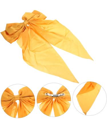 CAXUSD bow hairpin ponytail hair clip spring hair clips bow hair clips girls barrettes for hair ribbon for hair yellow hair bow hair ribbon big hair bows satin hair accessories big bow - Buy Online on GoSupps.com