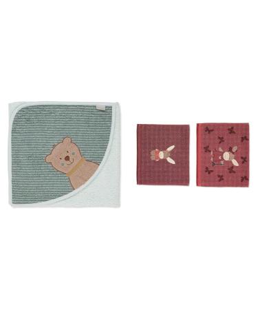 Sterntaler hooded bathing towel ben bear ben age: from 0 months 80 x 80 cm light green & dp children's towels Emmily Bundle with children's towels