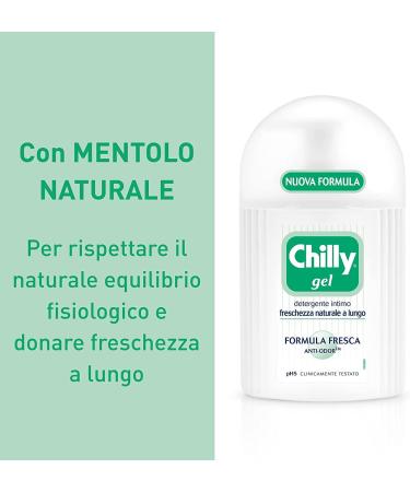 Buy 12x Chilly Gel Intimate Cleaning Gel - Natural Menthol | pH 5 | 200ml + Italian Gourmet Polpa 400g | Clinically Tested Hygiene - Buy Online on GoSupps.com