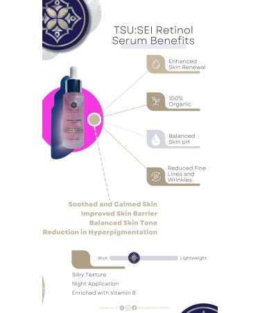 RETINOL SERUM for face with Vitamin B3 by TSU:SEI - Organic Anti-Aging Facial Serum for Fine Lines Wrinkles and Uneven Skin Tone. Cruelty Free Skincare. 30ml. - Buy Online on GoSupps.com