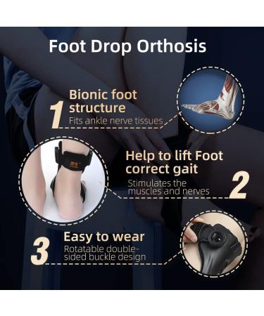 Syrebo Drop Foot Brace - AFO Ankle Brace Support with Airbag Absorber for Hemiplegia Stroke, Medium Size - Improve Walking Gait and Relieve Pain - Buy Online on GoSupps.com