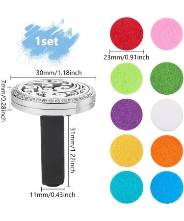 BENECREAT Tree of Life Car Air Freshener - Aromatherapy Essential Oil Diffuser Stainless Steel Locket with Vent Clip & 10 Washable Felt Pads - Buy Online on GoSupps.com