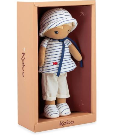 Kaloo Tendresse Eli 25cm Fabric Rag Doll with Striped Tee - Perfect Gift for Babies - Customisable Ribbon - K200012 - Buy Online on GoSupps.com