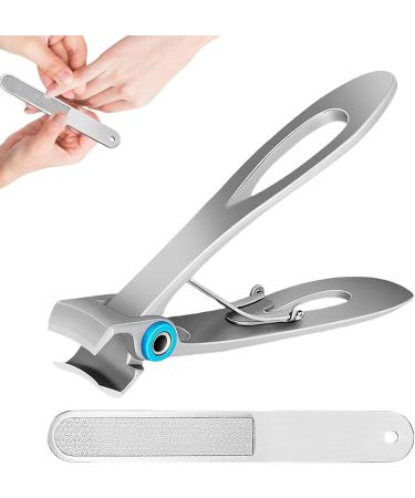 Bevel Head Nail Clippers - Heavy Duty Nail Clippers | Long Handle Nail Clippers with Metal Nail File | Ergonomic Nail Clippers with | Senior Toenail Clippers for Toenail Silver - Buy Online on GoSupps.com