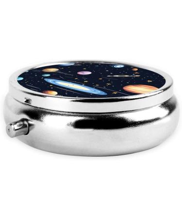 Solar Family Round Pill Box - 3 Compartment Portable Organizer for Travel & Purse - Buy Online on GoSupps.com