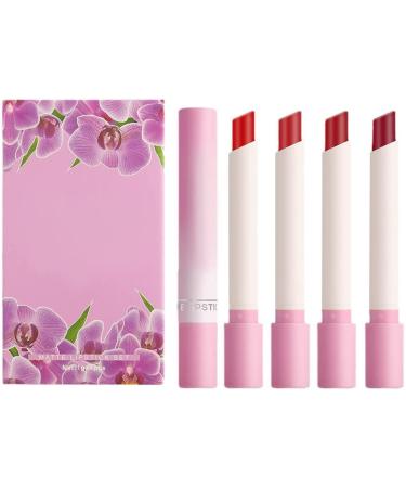 Mini Matte Red Lipstick 4 Pack Sets Lip Kit Long Lasting Waterproof Lipstick Women Make Up Women Make Up Velvet Cosmetic Lipsticks (Purple)