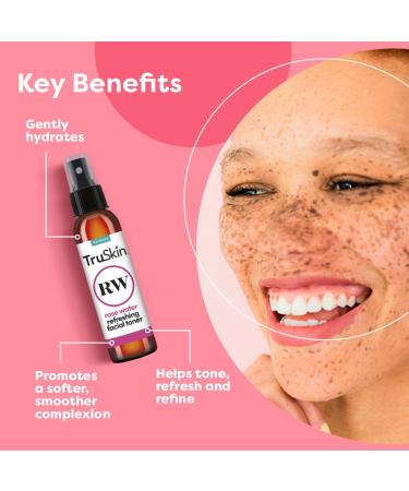 TruSkin Rose Water Toner for Face | 100% Natural Hydrating Skin Care | Refresh & Revitalize | 4 fl oz - Buy Online on GoSupps.com