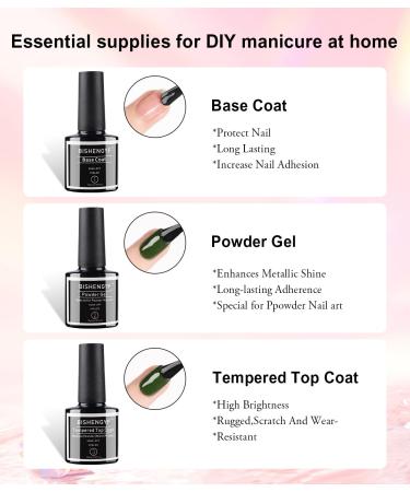Bishengyf Chrome Nail Powder Set - 6 Color Mirror Effect Chrome Pigment | Silver Gold Pink | Includes Base Coat & No Wipe Top Coat - Perfect for Stunning Nail Art - Buy Online on GoSupps.com