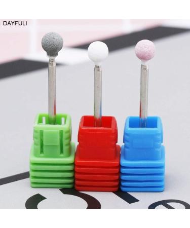 Burr Stone Ceramic Spherical Nail Drill 3/32"Electric Manicure Accessories Lot Plastic Base Sent Randomly - (Color: White) - Buy Online on GoSupps.com