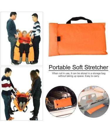 Portable Stretcher Waterproof Soft Stretcher 8 Handles Emergency Rescue Folding Stretcher Back Stretcher Positioning Bed Pad for Household Emergency Work Transfer Sling Orange - Buy Online on GoSupps.com