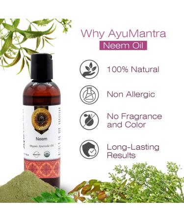 Ayumantra Organic Neem Oil- Pure & Natural -118 ml - Buy Online on GoSupps.com