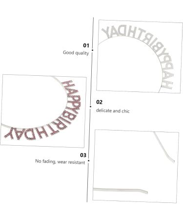 DOITOOL Birthday Party Headband Princess Crowns Crown Princess Party Favors Hair Headpiece for Birthday Party Birthday Tiara Queen Tiara Pink Diamond Alloy Women's Rhinestones 16.5x16cm Pink - Buy Online on GoSupps.com