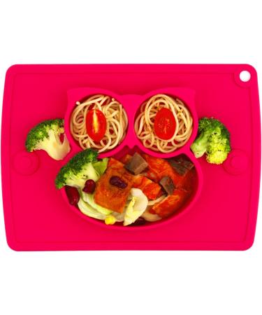 Silicone Divided Toddler Plates - Non Slip Suction Plates for Babies & Kids - BPA Free FDA Approved - 7owl-red - Buy Online on GoSupps.com