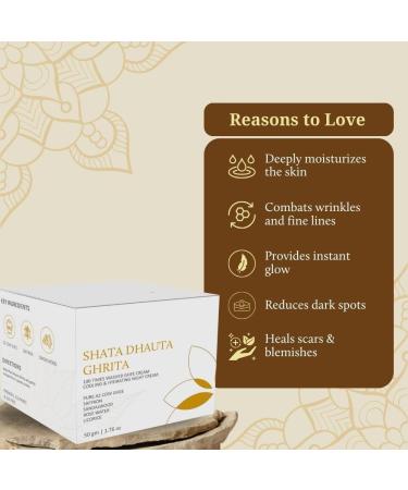 0.88 Oz 25 Gms Shata Dhauta Ghrita - Natural Desi Ghee Skin Moisturizer and Night cream (100 Times Washed Ghee) - Buy Online on GoSupps.com